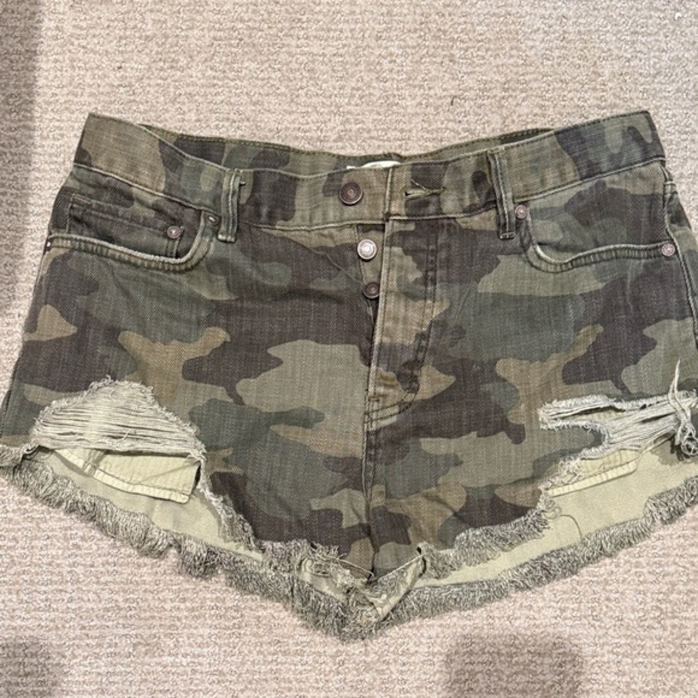 We The Free Camouflage Jean Shorts